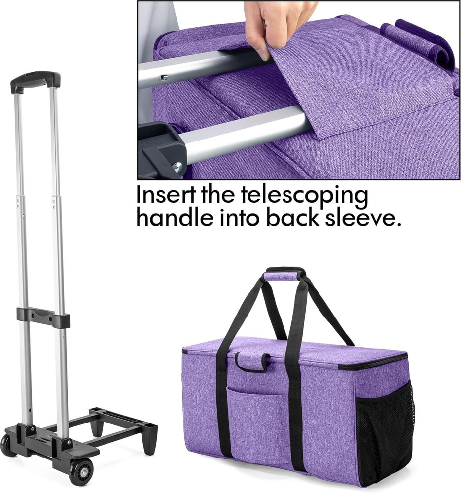 Rolling Tote Compatible with Cricut Maker Explore Air and Easy Press 9 inches...
