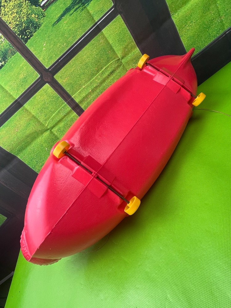 Marx Red Toy Tugboat Plastic Molded Pull Toy