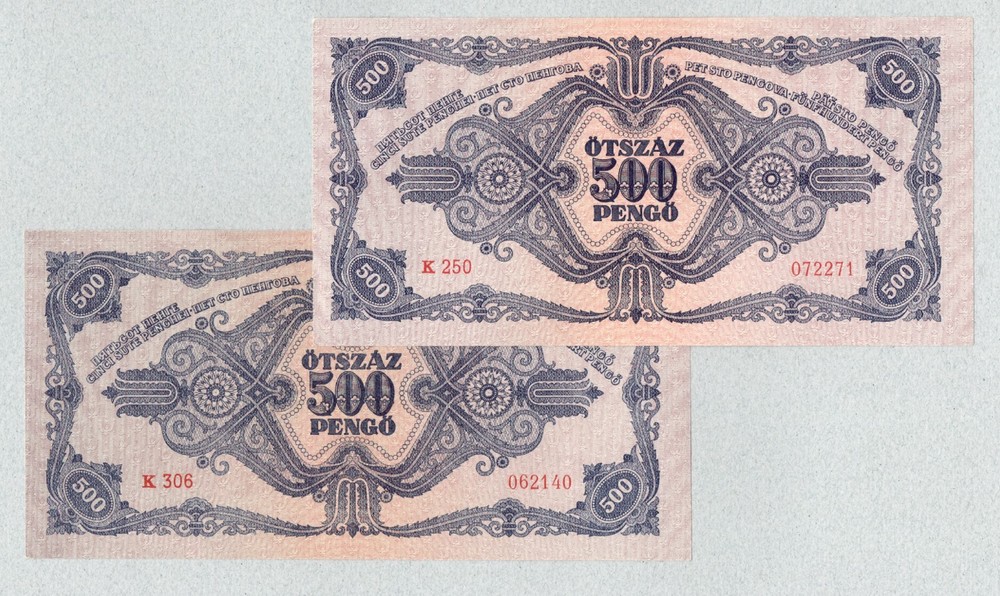 HUNGARY 500 Pengo 1945 P117a UNC.