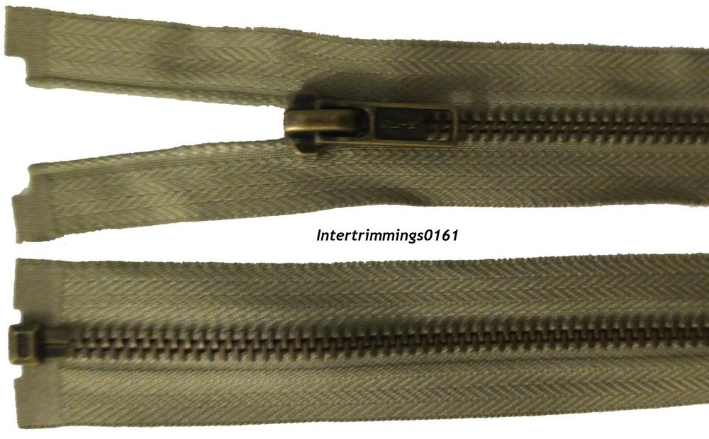 SLIK ZIP, SOFT PINE, ANTIQUE BRASS TEETH, OPEN END, NO 5, SIZE- 31.5"