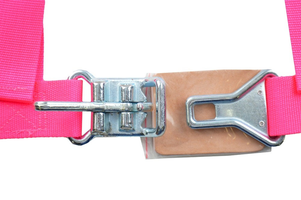 PINK 3 POINT RACE HARNESS 2" LATCH & LINK PULL UP LAP BELTS BOLT FLOOR MOUNT