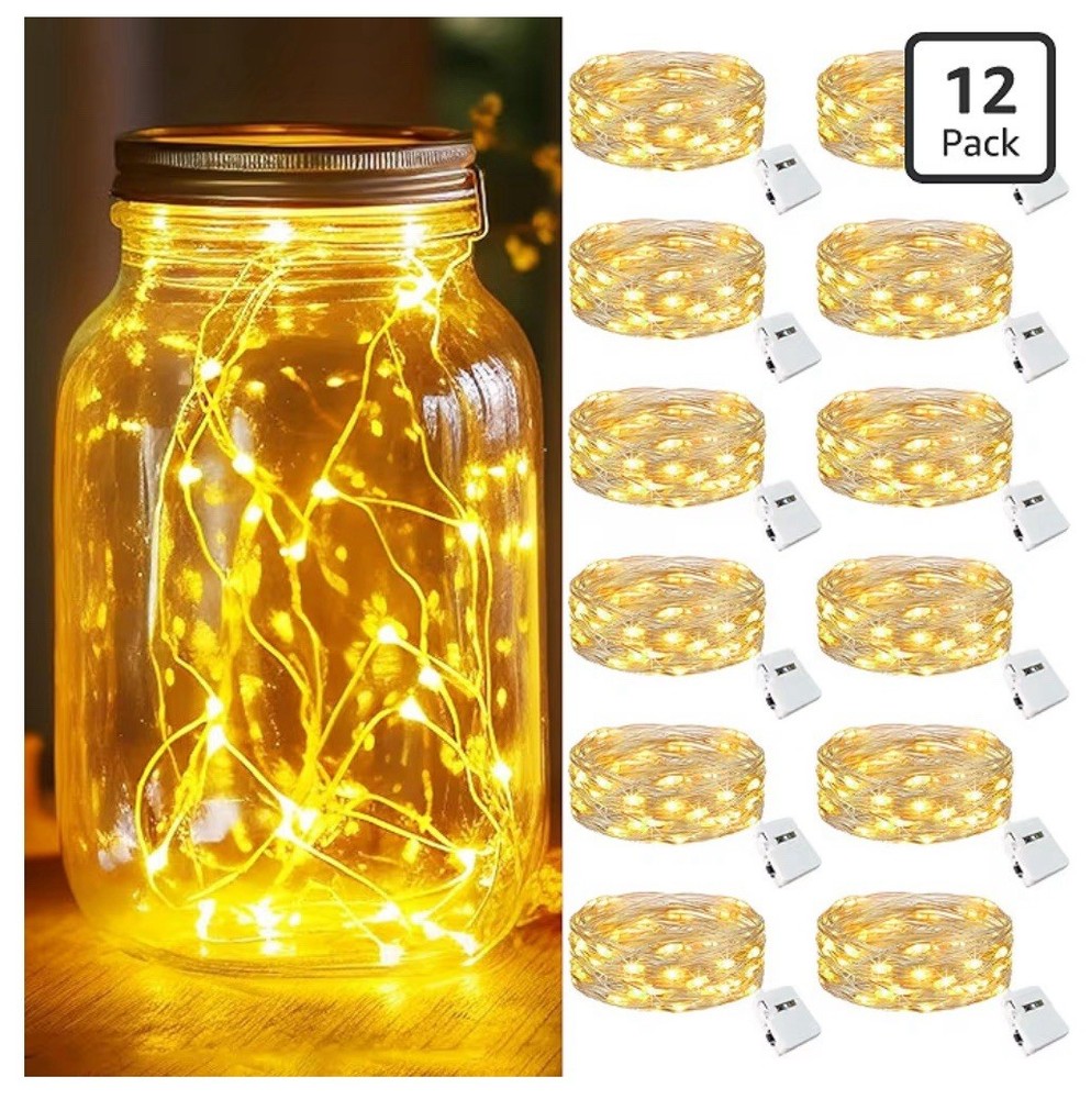 15  Pack Warm White LED Waterproof Flexible Fairy String Lights Battery Powered