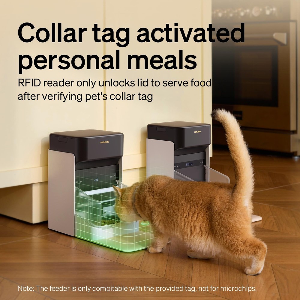 PETLIBRO RFID Automatic Cat Feeder, Collar Tag-Activated Personalized Meals, ...