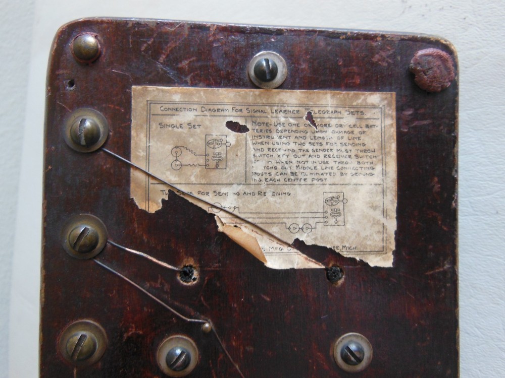 Antique Brass Telegraph Key & Sounder Set on Wood Base | Morse Code Railroad Ste