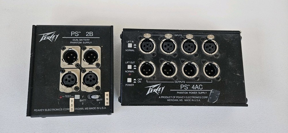Peavey PS 4AC & PS 2B Phantom Power Supply Lot Untested As Is