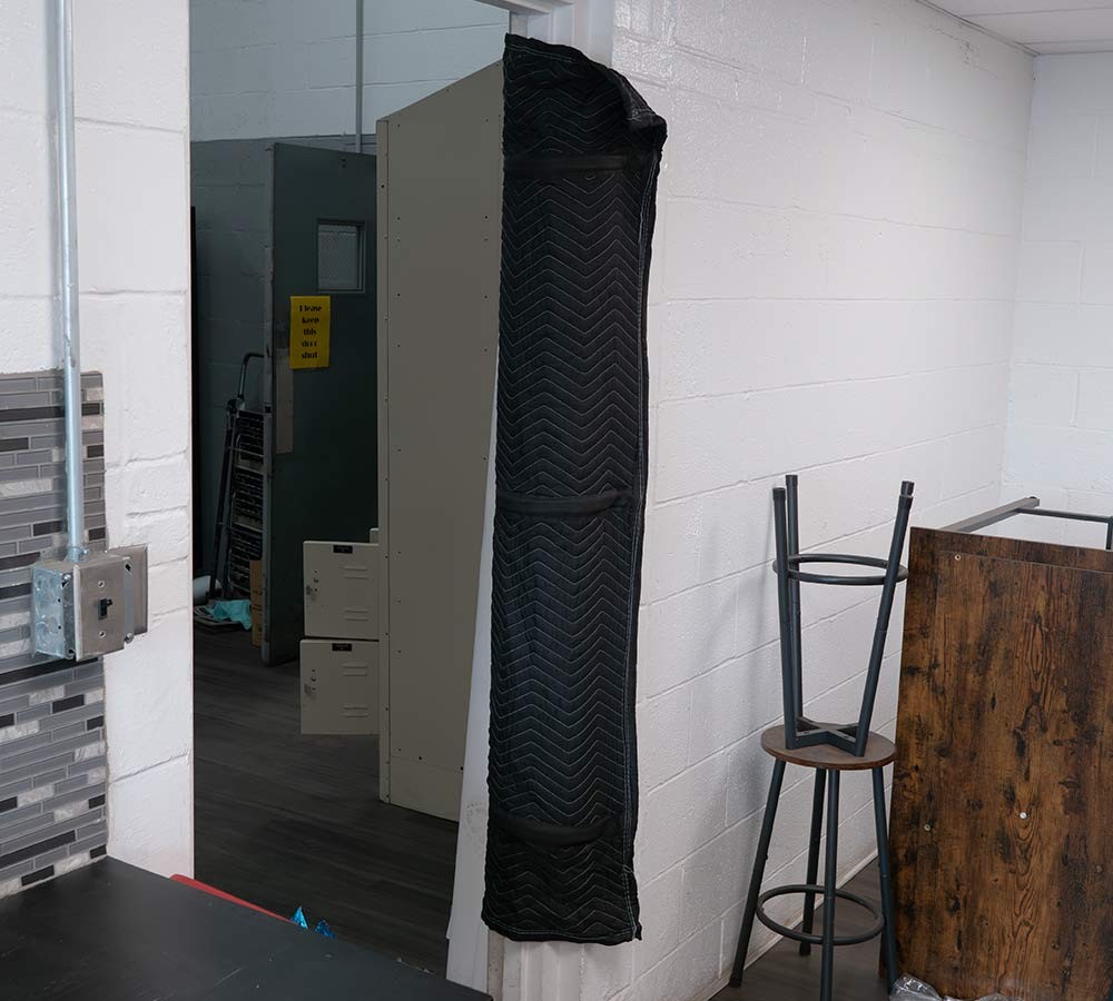 69"x11" Polyester Quilted Door Jamb Protector Pad w/ Hook and Loop Straps