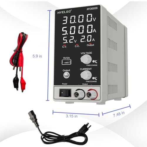 DC Power Supply Variable 30V 5A, Adjustable Switching Regulated Power Supply