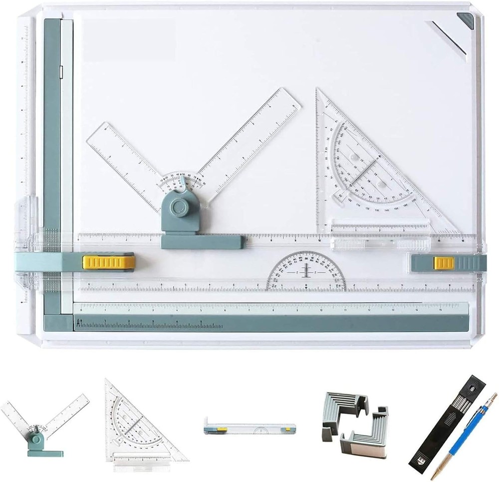 A3 Drawing Board Drafting Table Multifunctional Drawing Board Table w Clear Rule