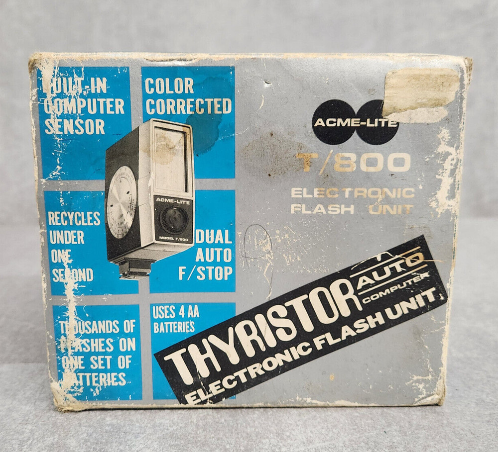 Vintage Acme-Lite T/800 Electronic Flash Unit - Thyristor Auto - Boxed, Untested