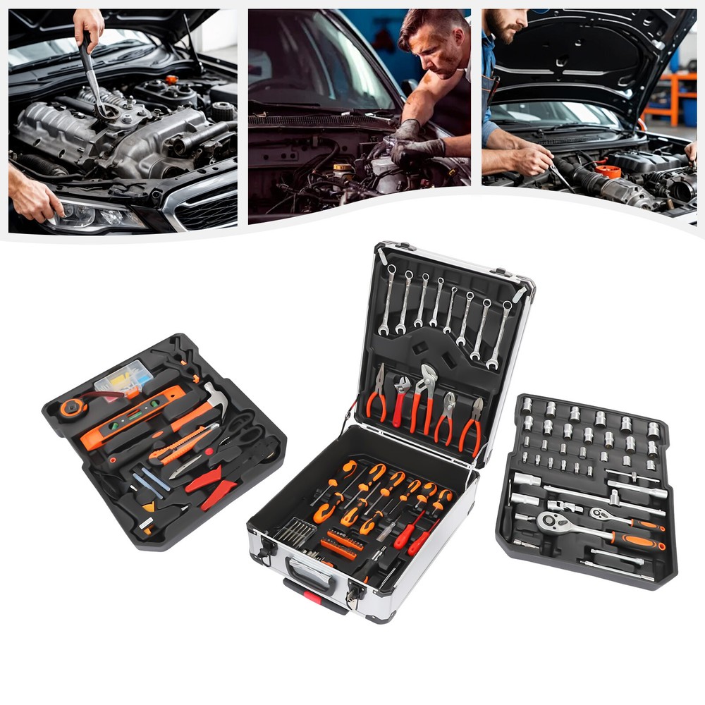 187Pcs Trolley Case Tool Box Set, Household Hand Tool Kit, Mixed Hand Tool Kit