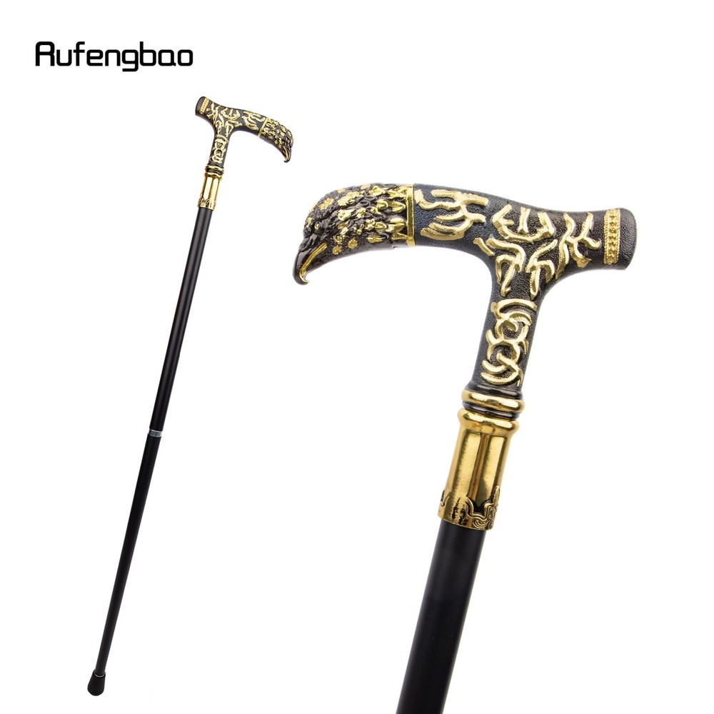 Golden Black Eagle Handle Pattern Walking Stick Party Fashion Walking Stick