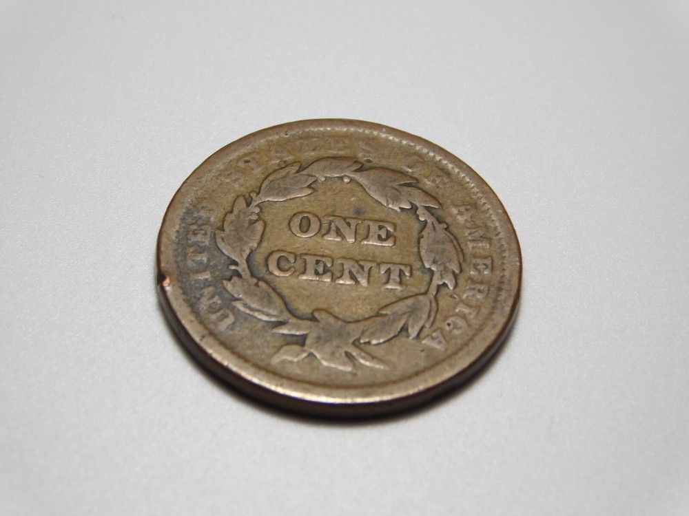 US COINS 1843 BRAIDED HAIR LARGE CENT
