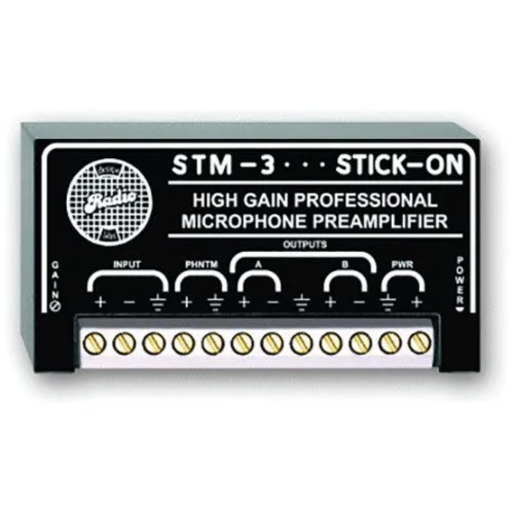 STM-3 - Stick-On Series Single Channel, High-Gain Microphone Preamplifier