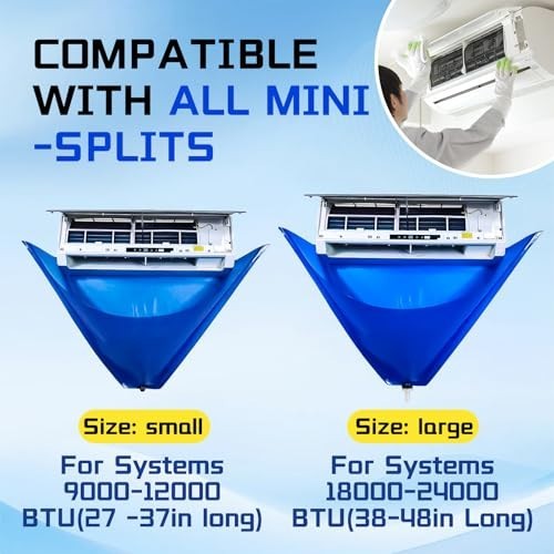 13pc Mini Split AC Cleaning Kit - Waterproof Bag, Vent Brush & Tools for Ductles