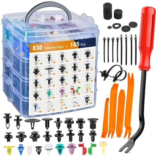 935Pcs Car Push Retainer Clips & Auto Fasteners - 830Pcs Clips + Remover