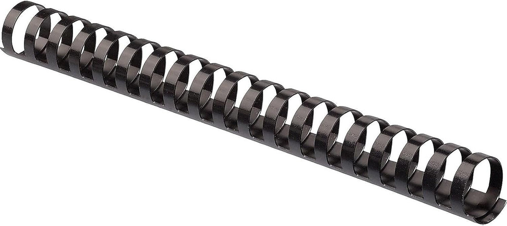 Plastic Comb Binding Spines, 1 Inch Diameter, Black, 200 Sheets, 50 Pack (52328)