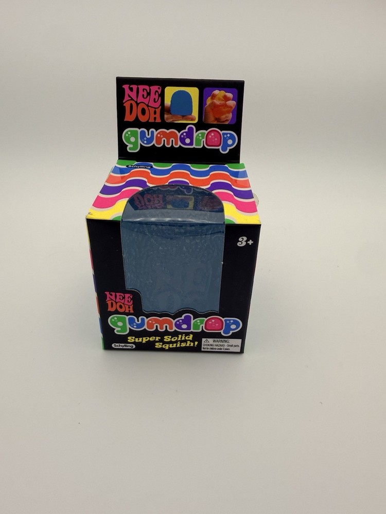 Schylling Nee Doh Gumdrop Super Solid Squish Blue Sensory Toy