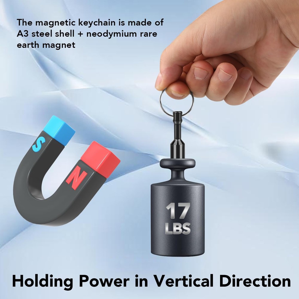 TRYMAG N52 Keychain Magnets for Testing Brass, 2 Pack Black 2Pcs,