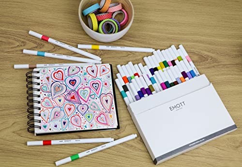 Emott Fineliner Pen Set #1, 40-Colors, Assorted Solid Minimalist