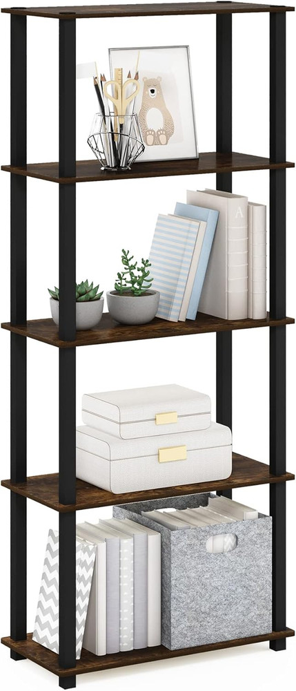 57"H Easy Assembly 5-Tier Multipurpose Shelf, Display Storage Rack Plastic Tubes