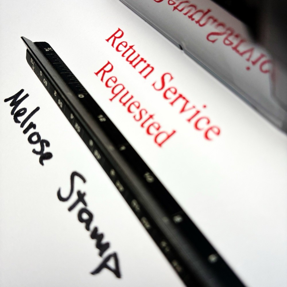 Return Service Requested Rubber Stamp Red Ink Self Inking Ideal 4913