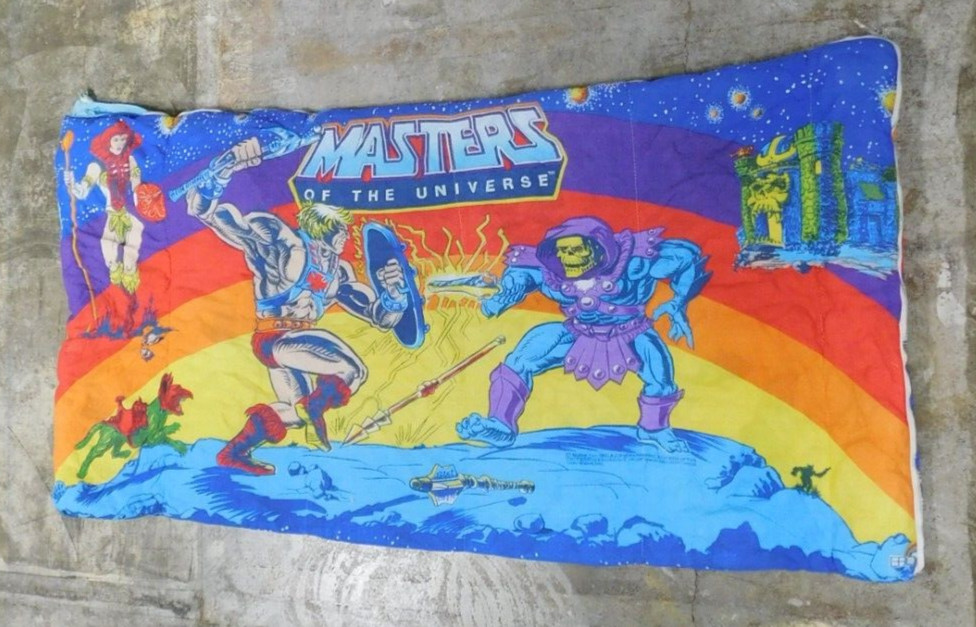 Vintage 80s Masters of the Universe He-Man Skeletor Sleeping Bag #8758
