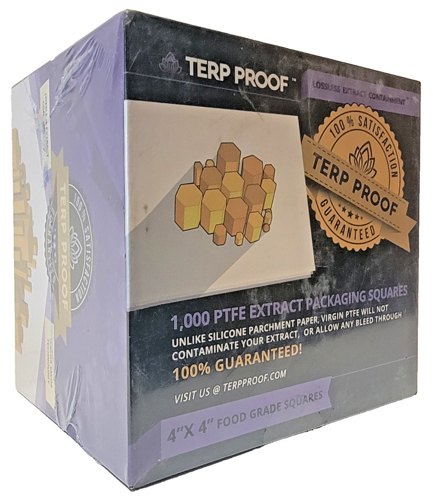 Terp Proof PTFE Extract Packaging Squares 4"x4" Food Grade (2 Boxes/2000 Sheets)