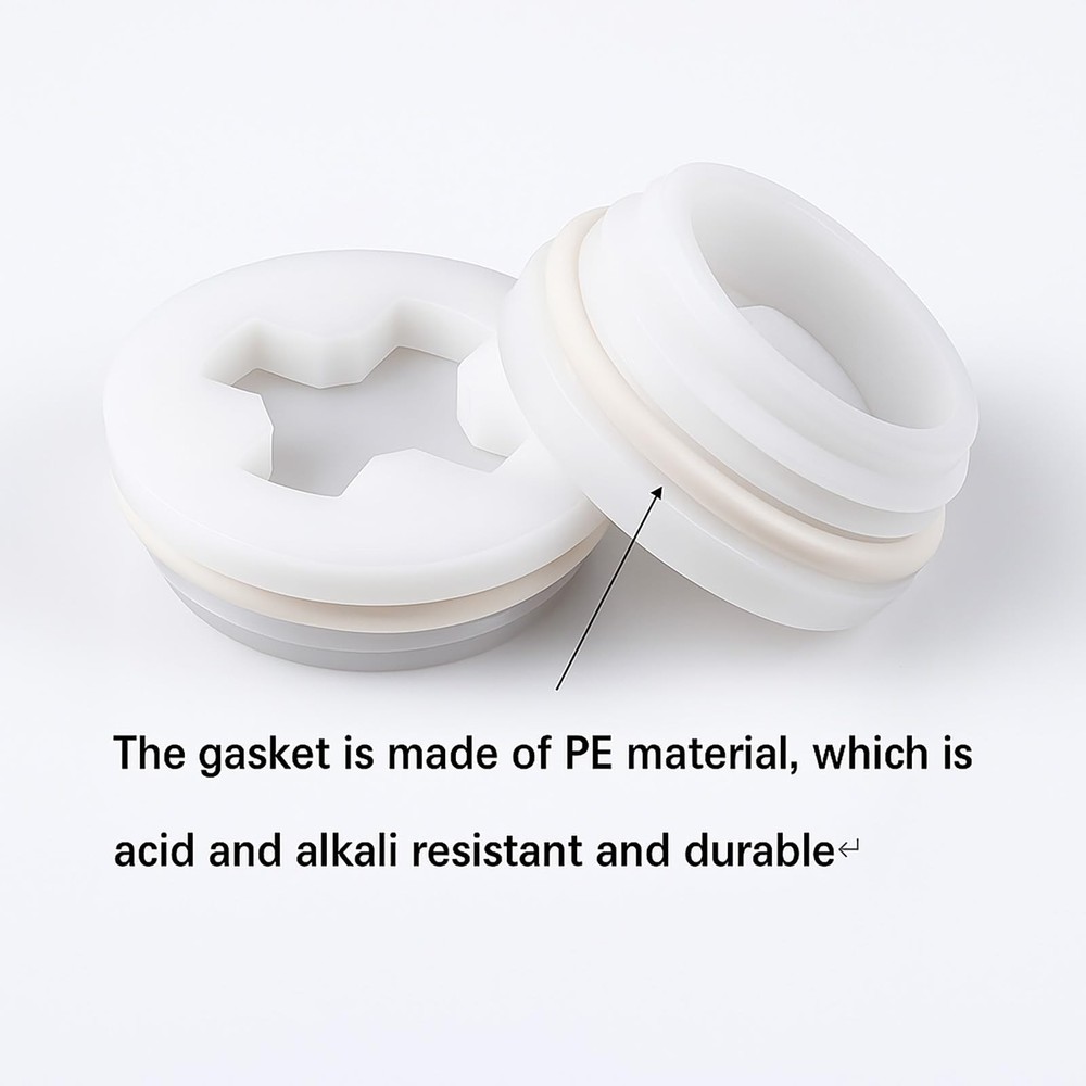 Bung Cap with 2" Thread Size, 2 Pack Poly Buttress Drum Bung, Course White