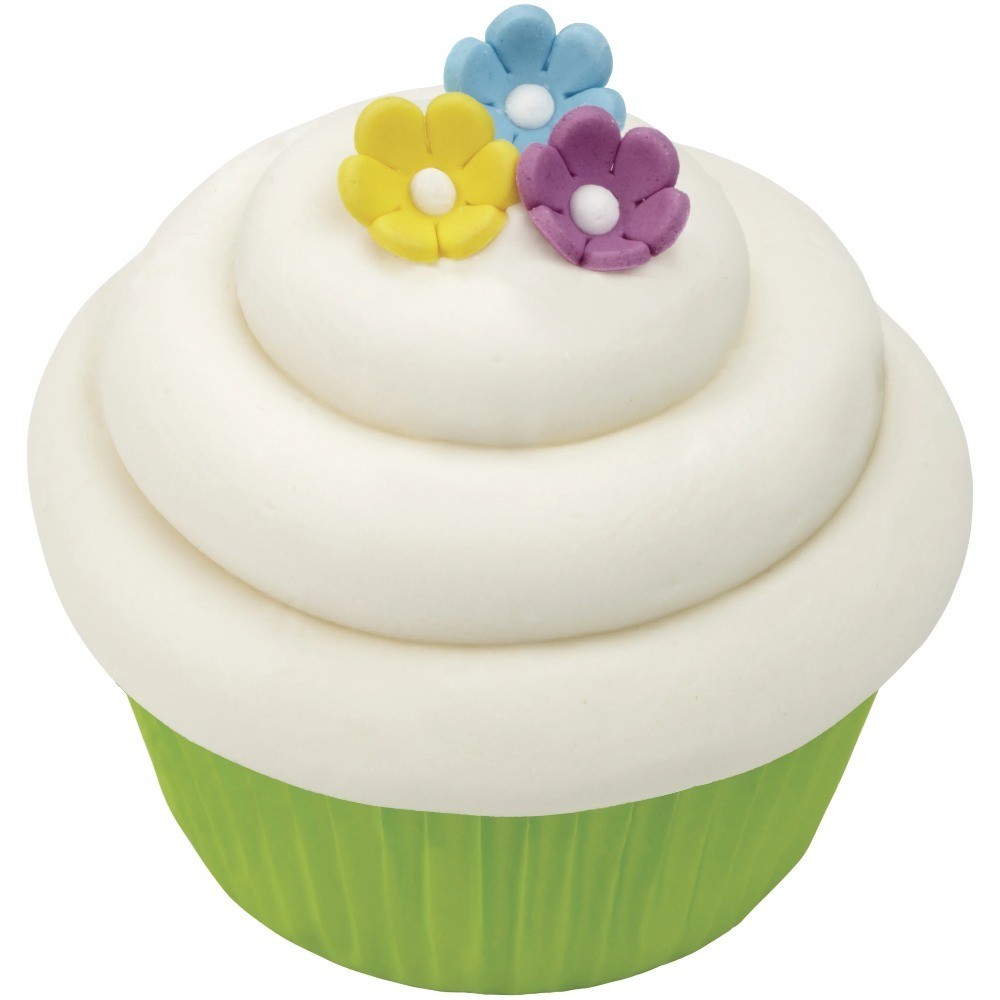 Mini Daisy Royal Icing Decorations Rainbow Design 32-Piece Set for Cake Cookie