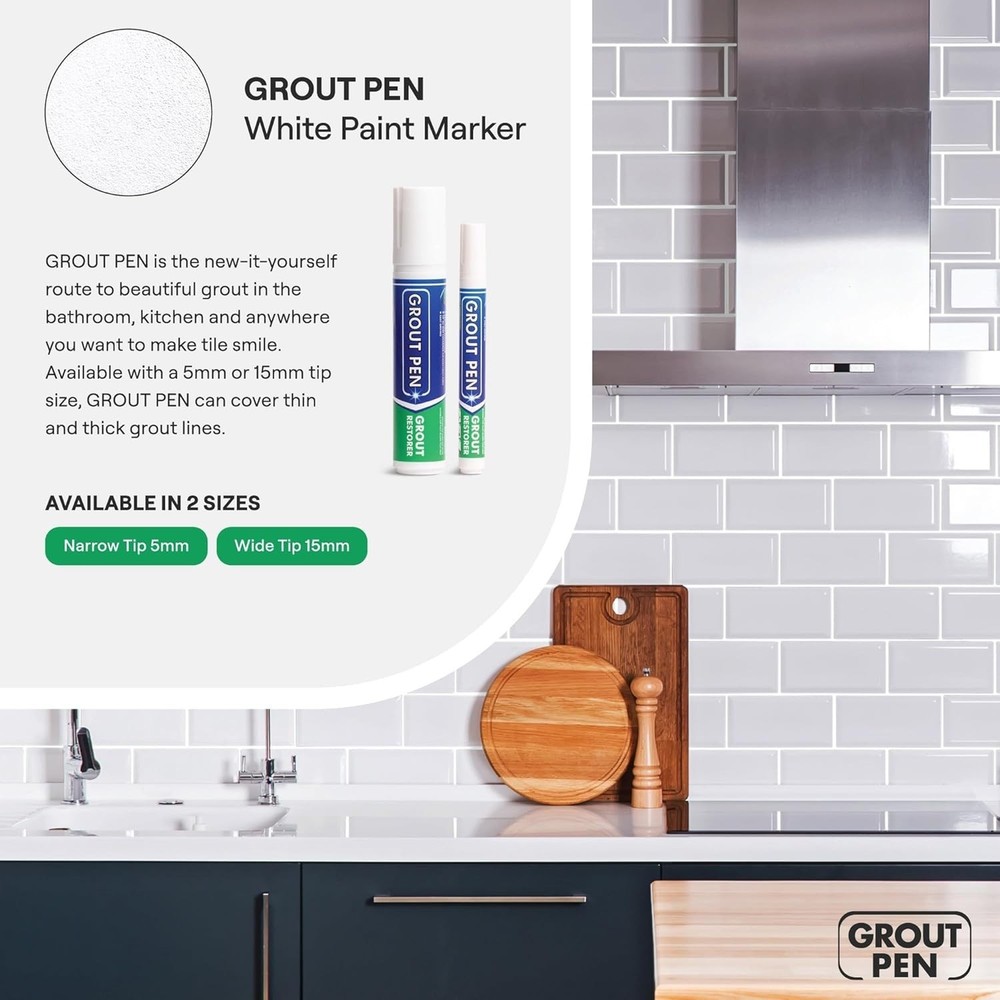 Revive Grout with Our White Tile Paint Marker - 20mL Waterproof Solution