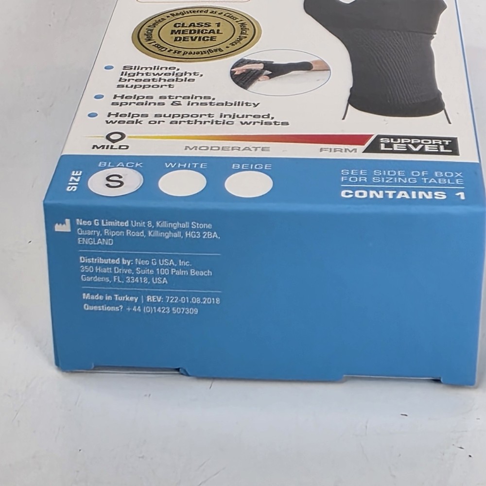 Neo G Airflow Wrist Thumb Support Size Small. New.