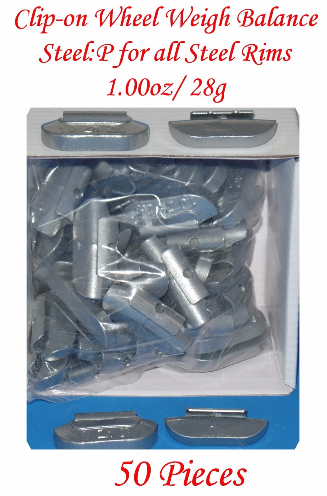 ASSORTMENT 300 Pcs CLIP-ON WHEEL WEIGHT BALANCE P 0.25 0.50 0.75 1.0 1.25 1.50z