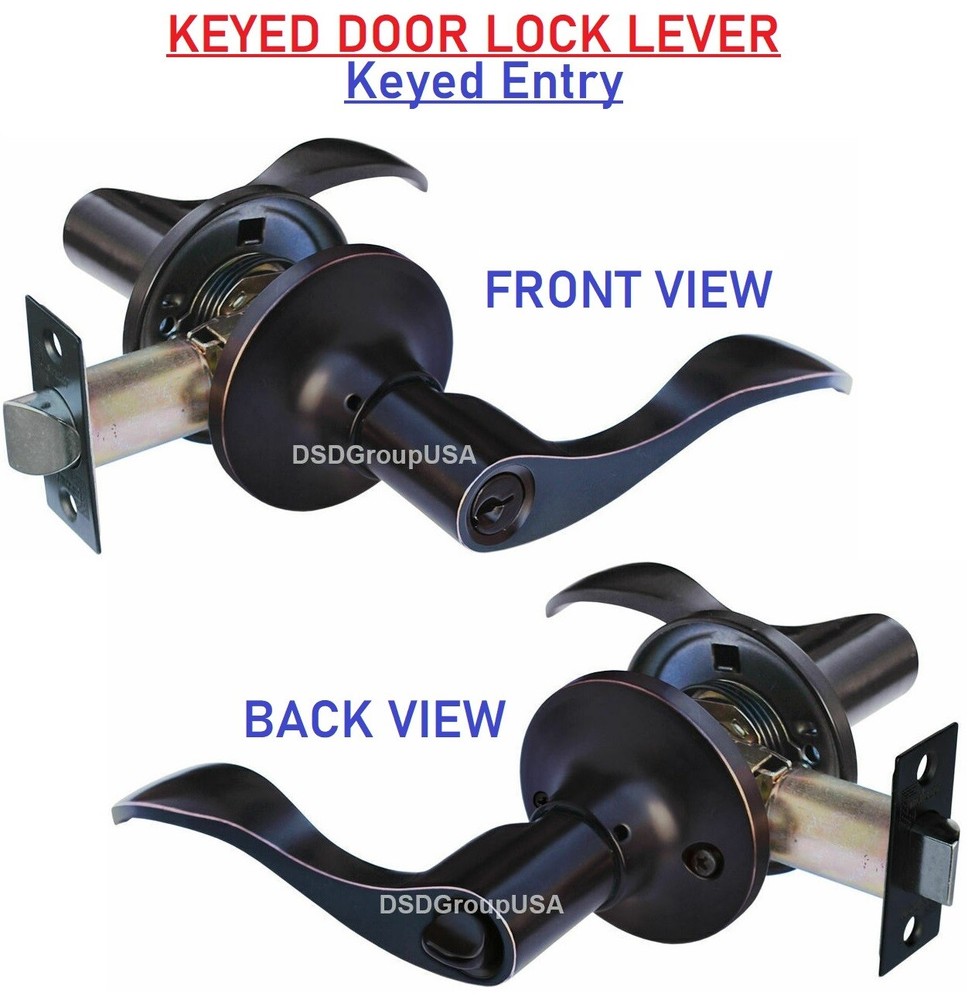 Constructor Entry (Keyed) Door Lever Reversible Handle Lockset Oil Rubbed Bronze