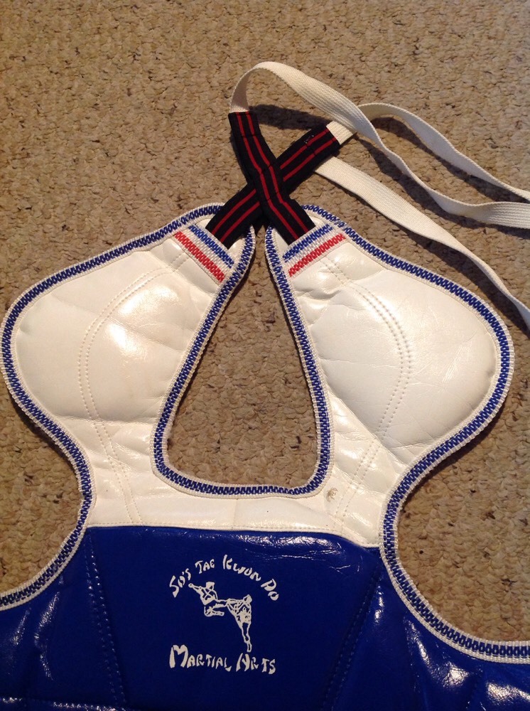 So's Tae Jw on Do Chest Protector, Reversible, Size CHM. SLIGHT USE.