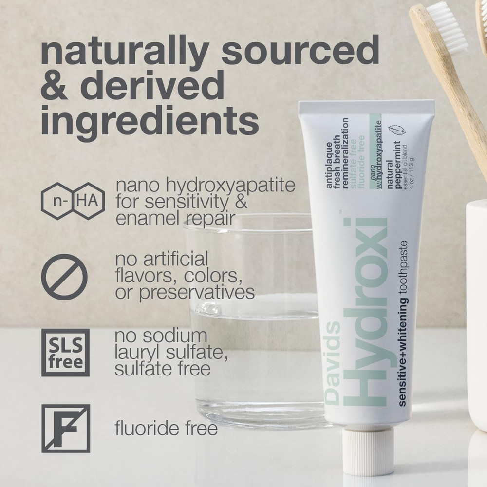 Davids Hydroxi Fluoride Free Nano Hydroxyapatite Toothpaste for Remineralizing E