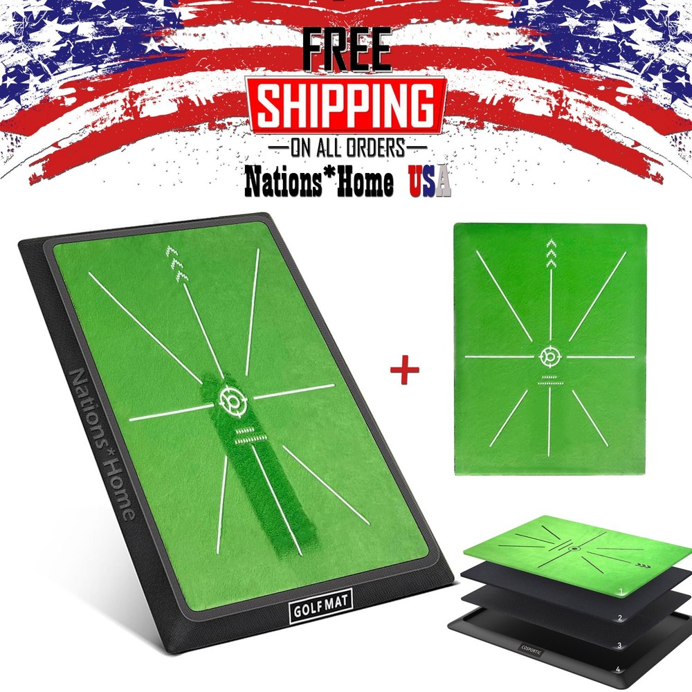 Golf Training Mat for Swing Detection Batting Divot Golf Hitting Practice Mat