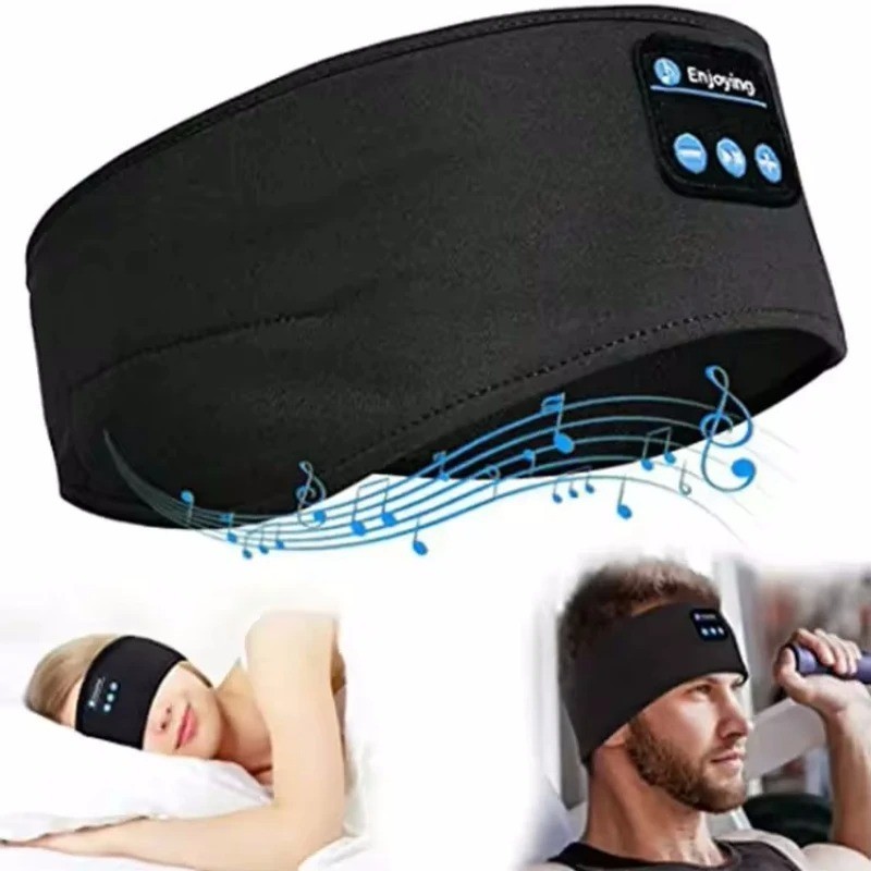 Comfortable Bluetooth sleep mask with soft elastic headband, wireless headphones