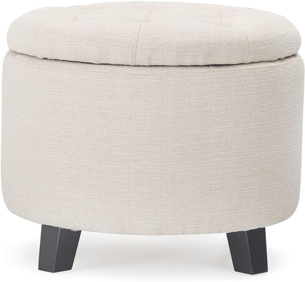 Ivory Bennett Storage Ottoman - Stylish & Functional Home Accent Piece