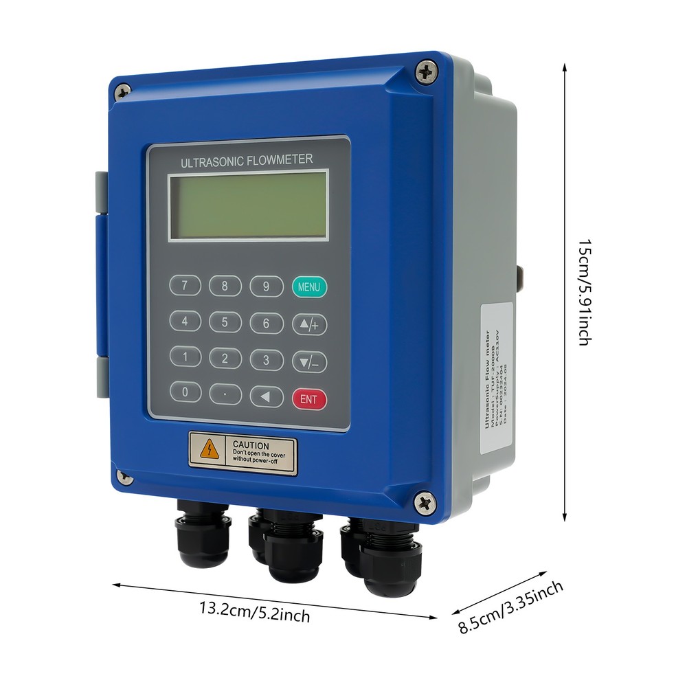 Ultrasonic Flow Meter Flowmeter Liquid Flow Meter IP67 with Clamp-on Transducers
