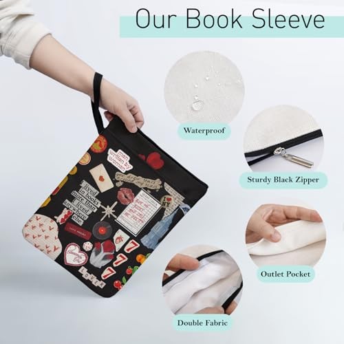 Book Sleeve for Book Lovers, Dark Aesthetics Collage Pattern Paperback Sleeve