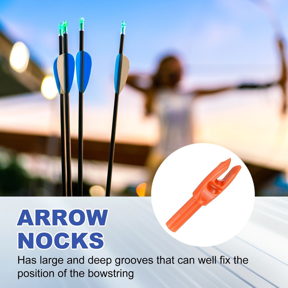30 Pack Archery Arrows Nocks 4.2mm Plastic Insert Arrow Nock Orange