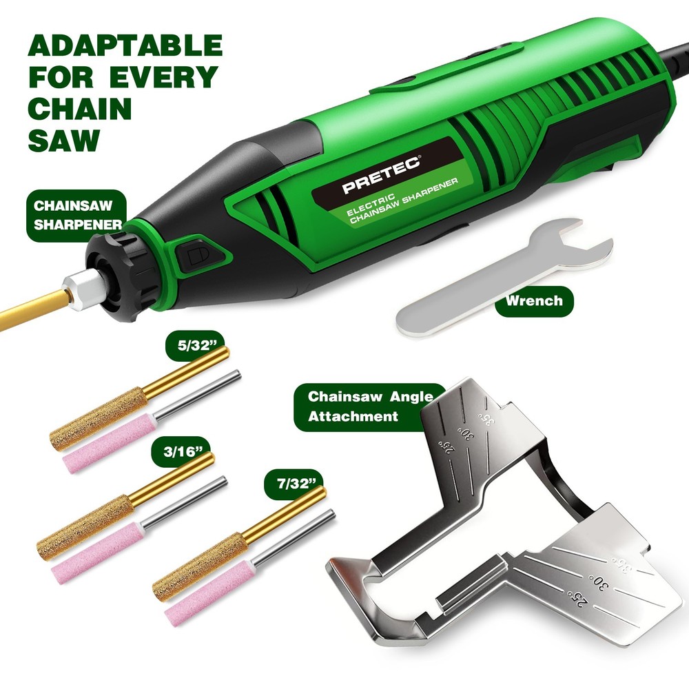Electric Chainsaw Sharpener Kit 54PCS with Diamond Wheels & Adjustable Angle