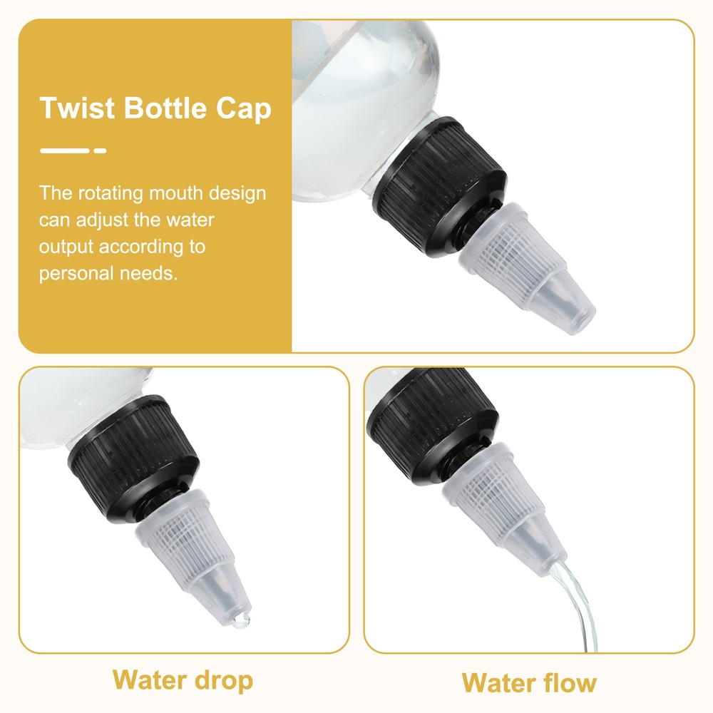 18pcs 28/410 Plastic Bottle Caps, Clear/Black
