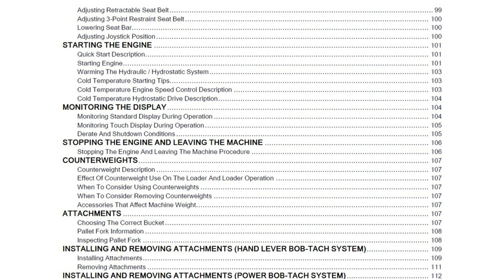 Bobcat S76 Skid Steer Loader Maintenance & Operation Manual (Reprint) 1