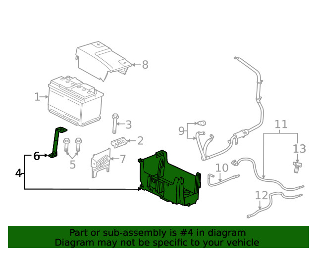 Genuine GM Battery Tray 23350296