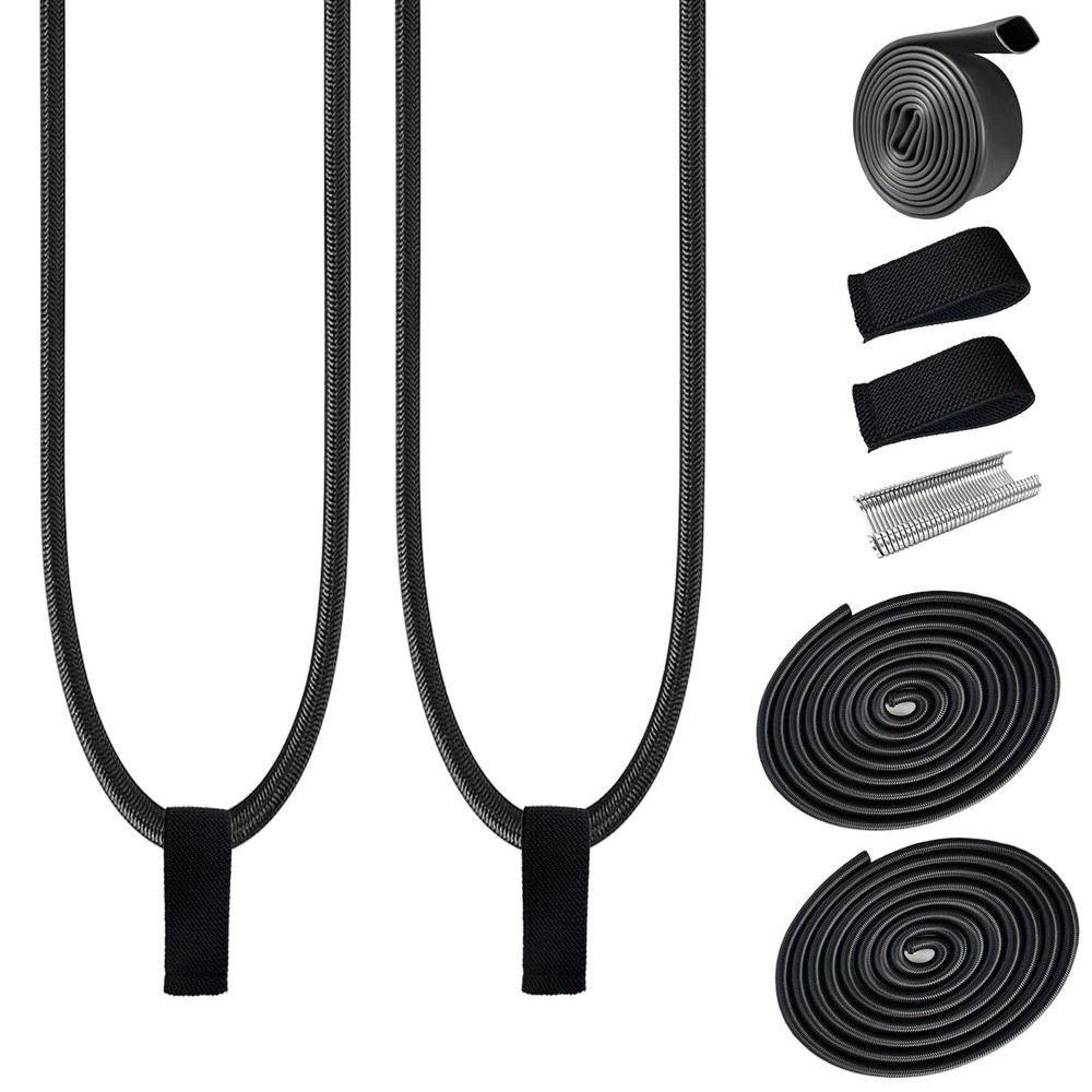 2 Pcs Replacement Wakeboard Tower Rack Bungee Cord Strap 106inch x2, Black