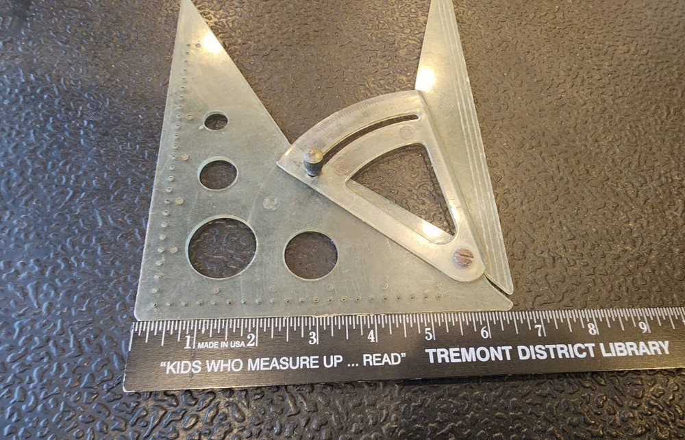 Vintage C-THRU Adjustable Triangle Drafting Square # AT8 ~ MADE IN USA 🇺🇸 -