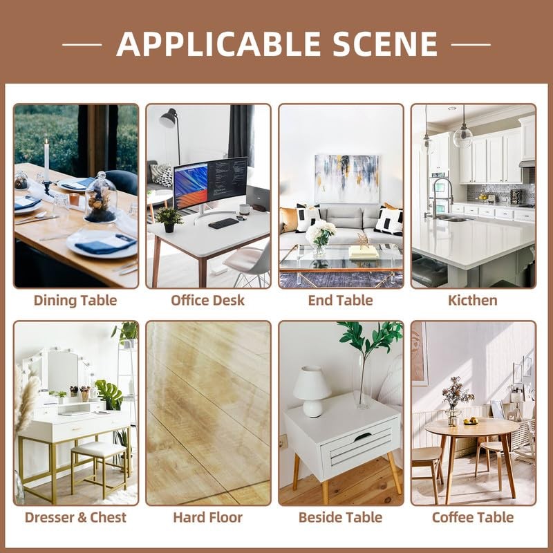 Clear Table Cover Protector 36 x 60 Inch,1.5mm Thick Plastic Table Cover Rect...