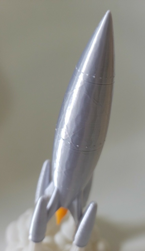 3D Printed Rocket Model, Scifi Space Rocket, Aerospace & Science Decor 7.6"