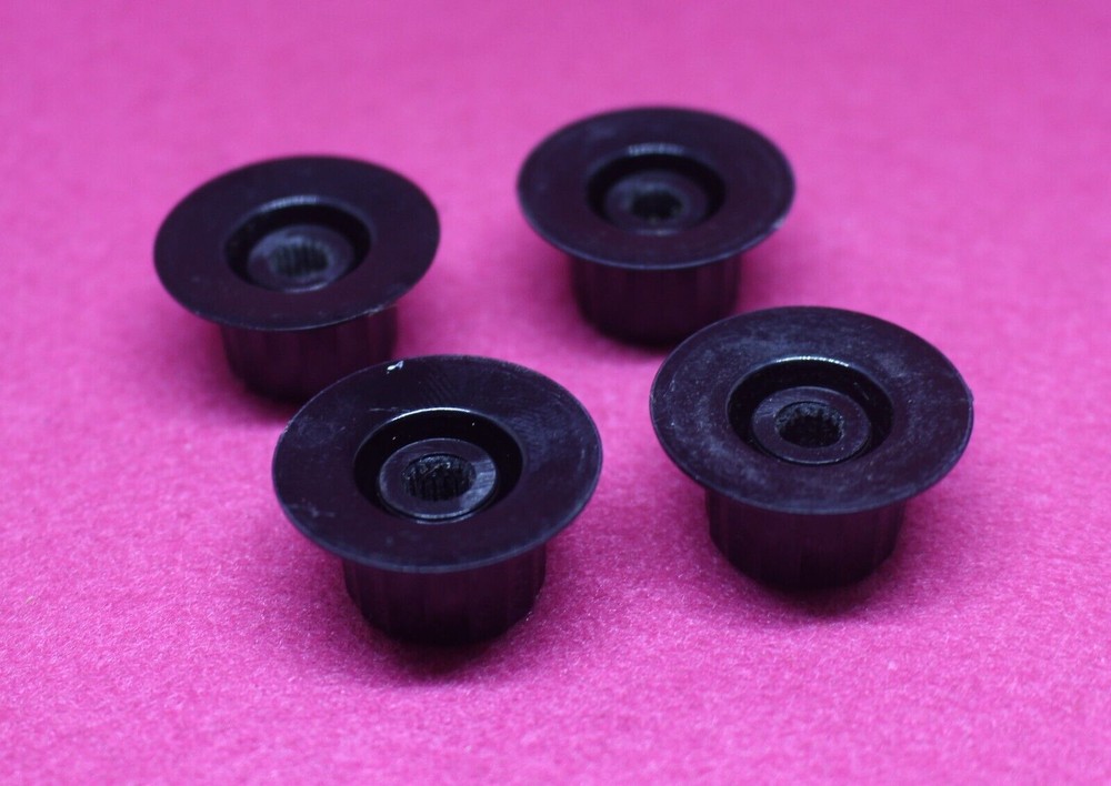 Guild Guitar Knobs Imperial Inch Silver Inserts NOS set of 4 (2 Vol 2 Tone)